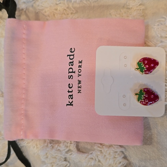 Kate Spade Red and Green Strawberry Earrings - Picture 1 of 4